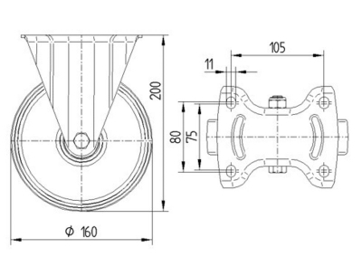 Roata_fixa_TENTE_poliamida_poliuretan_rosu_diametru_160_3478UAR160P62_red_dimensiuni_ro8
