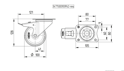Roata_pivotanta_blocare_totala_TENTE_poliamida_diametru_100_3477UOO100P62_dimensiuni_ro8