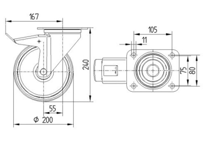 Roata_pivotanta_blocare_totala_TENTE_tabla_otel_cauciuc_plin_gri_diametru_200_3477DIR200P63_dimensiuni_ro8