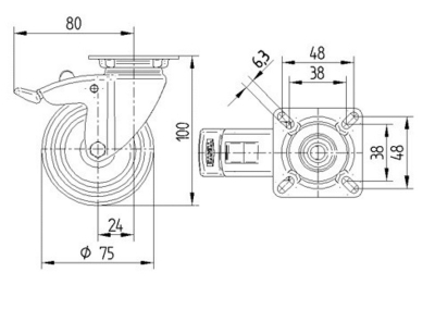 Roata_pivotanta_blocare_totala_conductiva_TENTE_tabla_otel_cauciuc_plin_negru_diametru_75_2477DYK075P40_dimensiuni_ro8.png